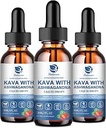 (3 Pack) Kava Kava Root Extract Supplement - Υψηλή συγκέντρωση Kava w/Ashwagandha, Lemon Balm, Valerian Root for Immune & General Health - Vegan, Χωρίς αλκοόλ