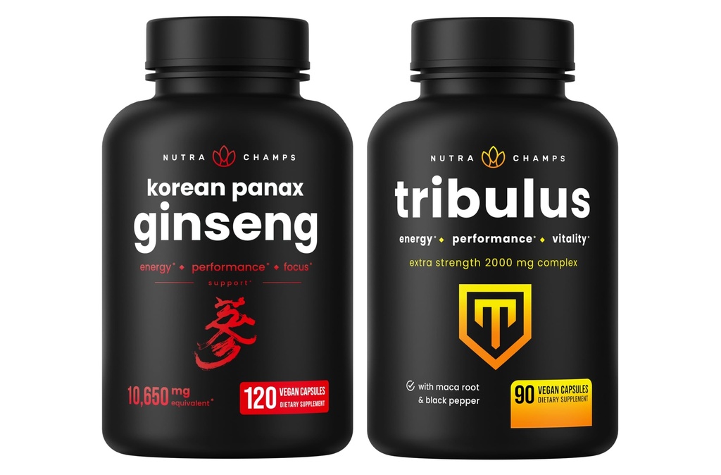 NutraChamps Κορεάτικα Κάψουλες Ginseng και Κάψουλες Tribulus 2 Πακέτο