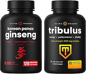 NutraChamps Κορεάτικα Κάψουλες Ginseng και Κάψουλες Tribulus 2 Πακέτο