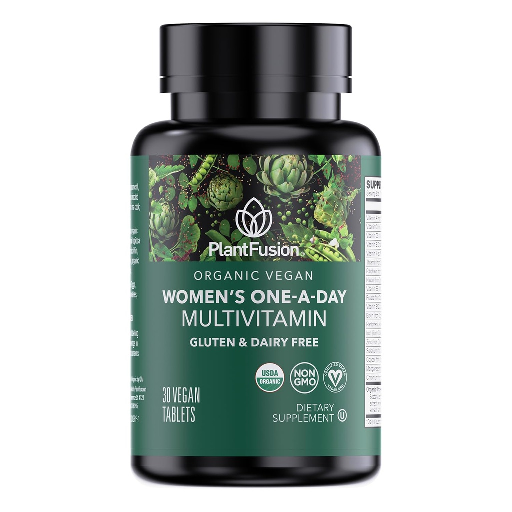 PlantFusion Organic Multivitamin for Women - One Daily Whole Food Blend Women's Multivitamin - Vegan, Non-GMO, Gluten Free & Dairy Free - 30 Tablets (1 Μήνας Προσφορά)