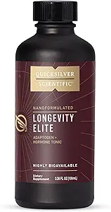 Quicksilver Scientific Longevity Elite - Liposomal Adaptogen + Pregnenolone Tonic - Βότανα Συμπληρώματα Σχεδιασμένο για Υποστήριξη Βελτιστοποίησης Ηλικίας Ενώ Στόχευε AMPK, Sirtuins + Telomeres (100ml)
