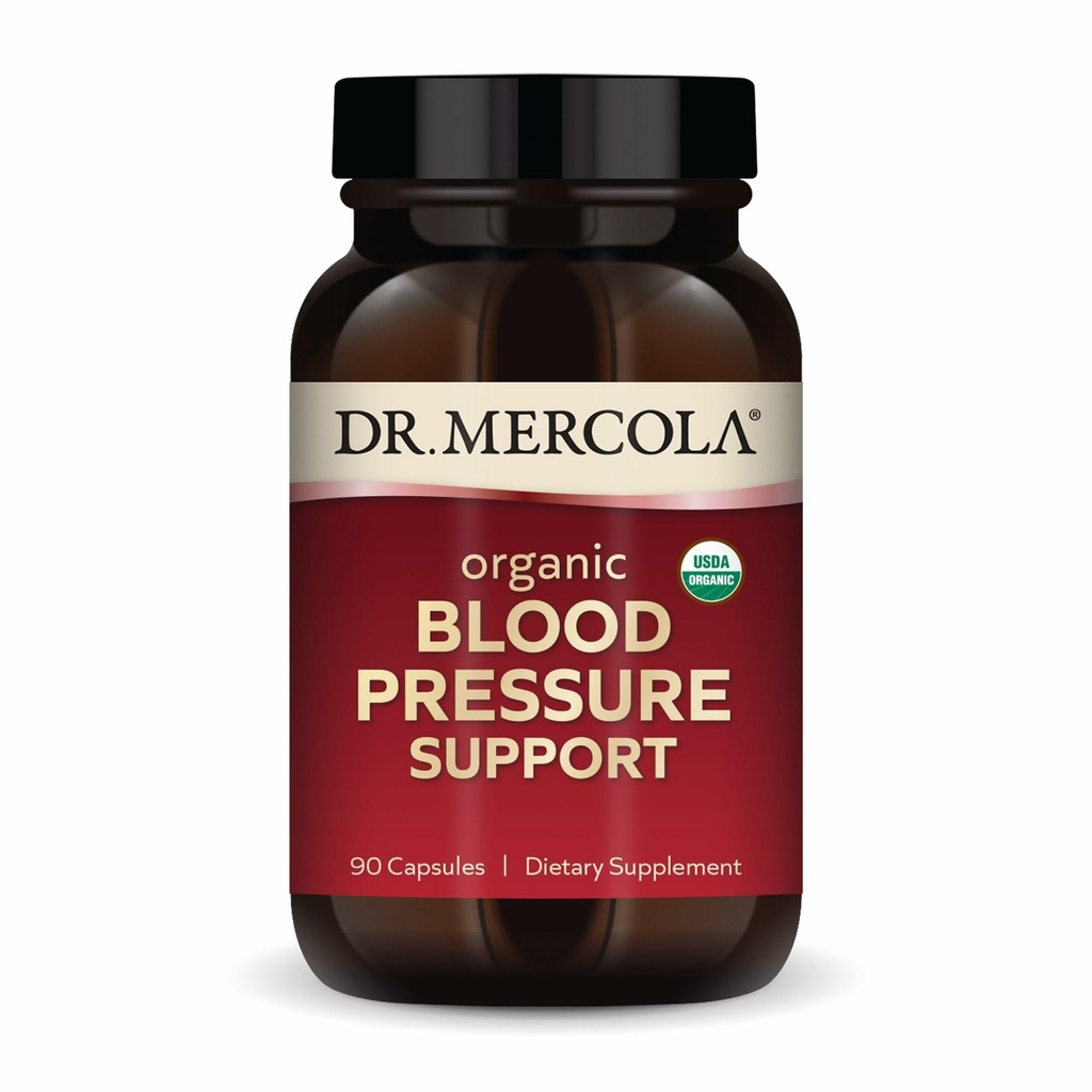Δρ. Mercola Organic Blood Pressure Support - Υποστηρίζει υγιή κυκλοφορία - High-Potency Grape Seed Extract - Μη ΓΤΟ & χωρίς σόγια - 90 κάψουλες (90 Servings)