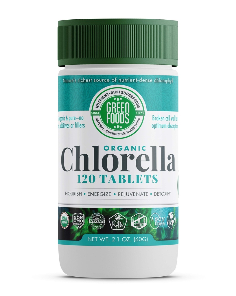 Πράσινα τρόφιμα Βιολογικά Chlorella 500 Mg, 120 Count