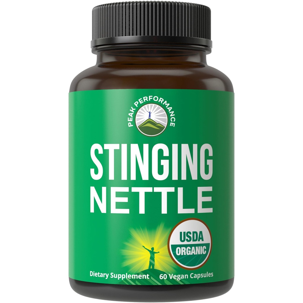 USDA Βιολογικές κάψουλες Stinging Nattle Vegan Κατασκευασμένες με Stinging Nattle Leaf Powder για Prostate, Hair Growth, Αλλεργία. Καλύτερα από ρίζα ή εκχύλισμα σπόρων. Tabletισκία Συμπληρώματος Βότανων με βάση το φυτό, 60 Χάπια