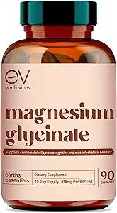 Earth Vibes Magnesium Glycinate Supplement - 90 Vegan Κάψουλες 