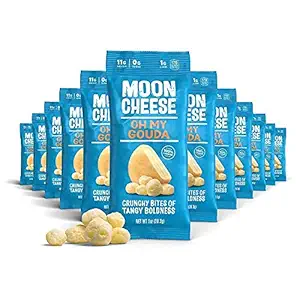 Moon Cheese Oh My Gouda Cheese Bites, 1 Ounce, 12-Pack, Crunchy, Packed With Protein & Calcium, Keto, Gluten Free