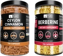 Ceylon Cinnamon και Berberine Κάψουλες Δέσμη (730 κάψουλες το καθένα) Δεν Μαγνήσιο ή Ρύζι Fillers, Lab Επαληθευμένο