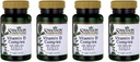 Swanson Vitamin D Complex with Vitamins D2 & D3 - Complex βιταμίνης Sunshine για οστά, οδοντιατρική και ανοσοποιητική υγεία - συμπλήρωμα βιταμίνης (50 mcg, 60 κάψουλες λαχανικών) 4 Συσκευασία