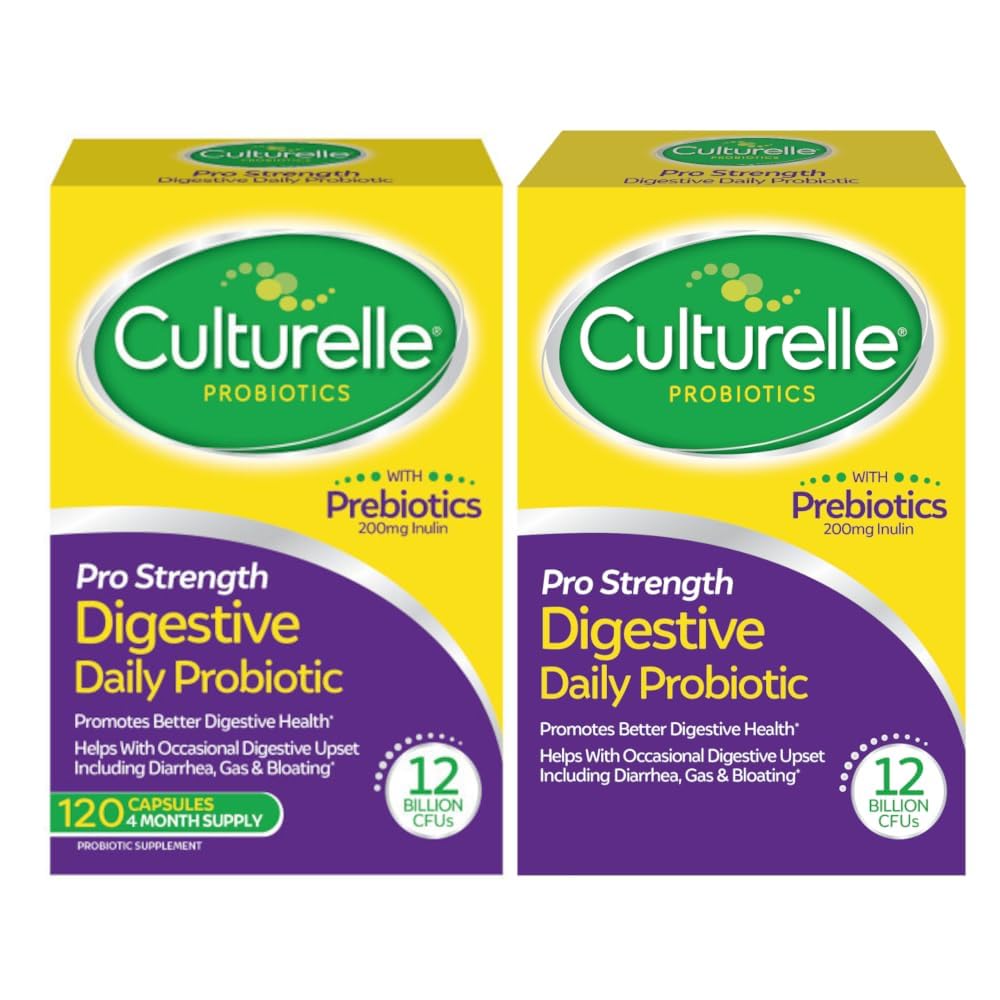 Culturelle Pro Strength Daily Probiotic, Digestive Capsules, Φυσικά πηγασμένα Probiotic Strain Αποδεδειγμένα για την υποστήριξη Digestive & Immune Health, Gluten & Soy Free, 4 Μήνες Προμήθεια, 60 Count (Pack of 2)