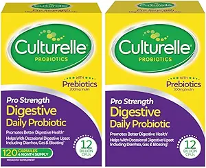 Culturelle Pro Strength Daily Probiotic, Digestive Capsules, Φυσικά πηγασμένα Probiotic Strain Αποδεδειγμένα για την υποστήριξη Digestive & Immune Health, Gluten & Soy Free, 4 Μήνες Προμήθεια, 60 Count (Pack of 2)