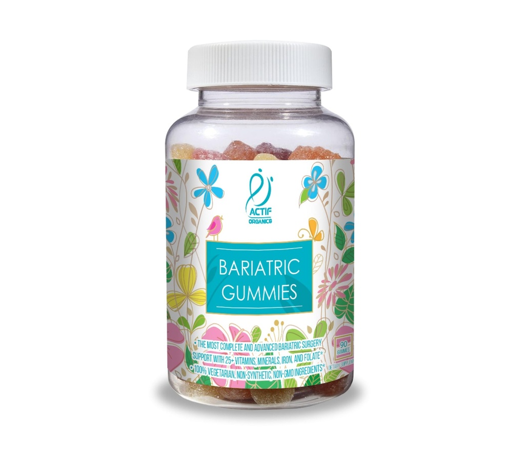 ACTIF Βιολογικός Βαριατρικός Gummies με 25+ Βιολογικές Βιταμίνες και Ορυκτά για Βαριατρική Χειρουργική, Προηγμένη Φόρμουλα – Μη ΓΤΟ, 90 Count