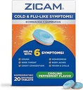 Zicam Ψυχρό & γρίππη Συμπτώματα με Echinacea και Sambucus, Ομοιοπαθητικά, Ψευδάργυρος, Ψύξη γεύση μέντας, Βοηθά με κρύα συμπτώματα, 20 δισκία