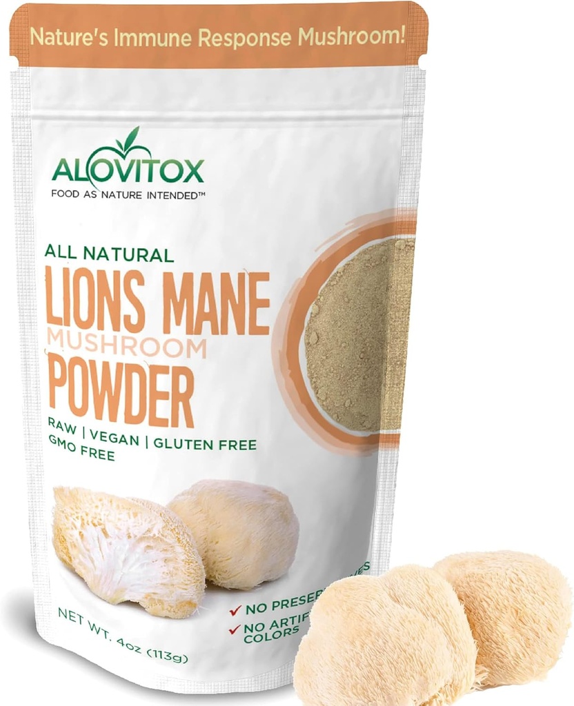Alovitox Organic Lion's Mane Mushroom Powder 
