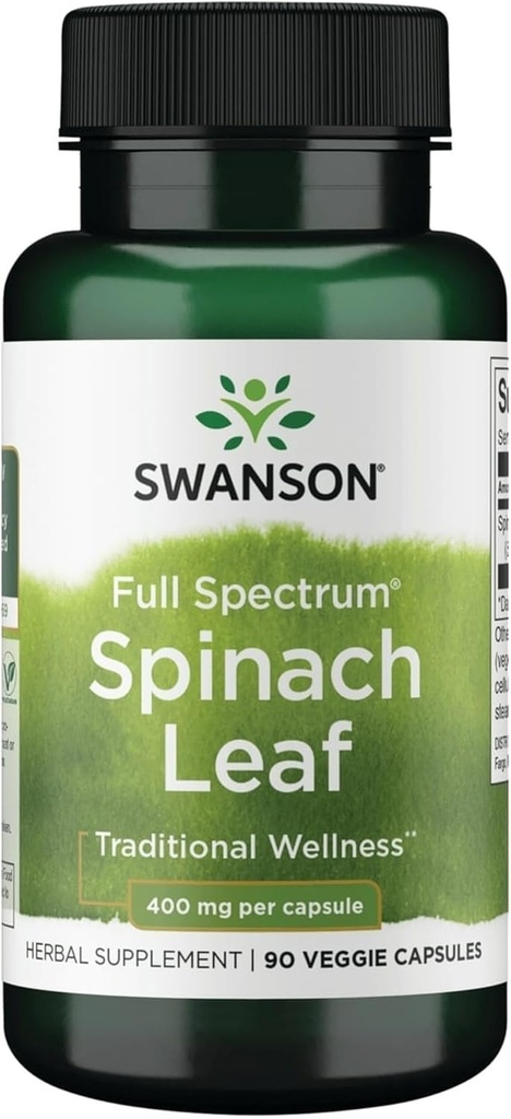 Swanson Full Spectrum Spinach Leaf 400 Χιλιοστόγραμμα 90 Veg Κάψουλες