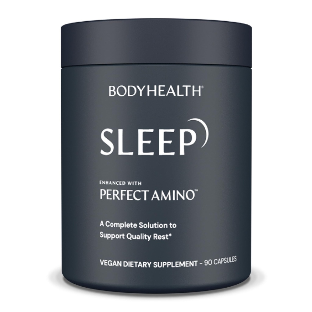 BodyHealth Sleep, Sleep Aid and Supplement for Adults with 3 mg μελατονίνης, μη-Habit Forming Pills Enhanced with PerfectAmino - 90 Capsles