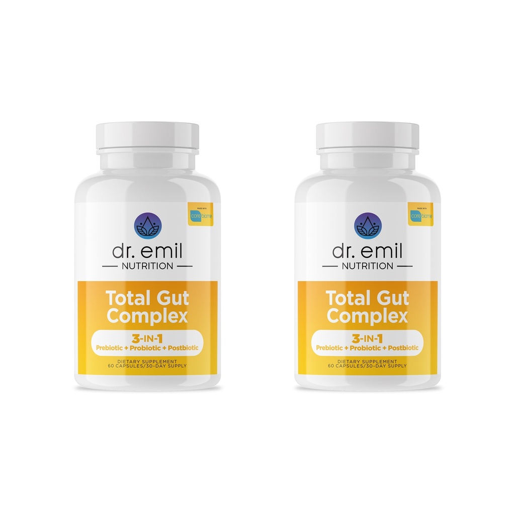 DR. EMIL NUTRITION Total Gut Health Complex - Prebiotic + Probiotic + Postbiotic Gut Health Supplements for Women and Men - Probiotics for Digestive Health & Gut Health, 120 Κάψουλες