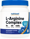 Nutricost L-Arginine Complex (Blue Raspberry, 60 σέρβις) - Χωρίς γλουτένη, μη ΓΤΟ
