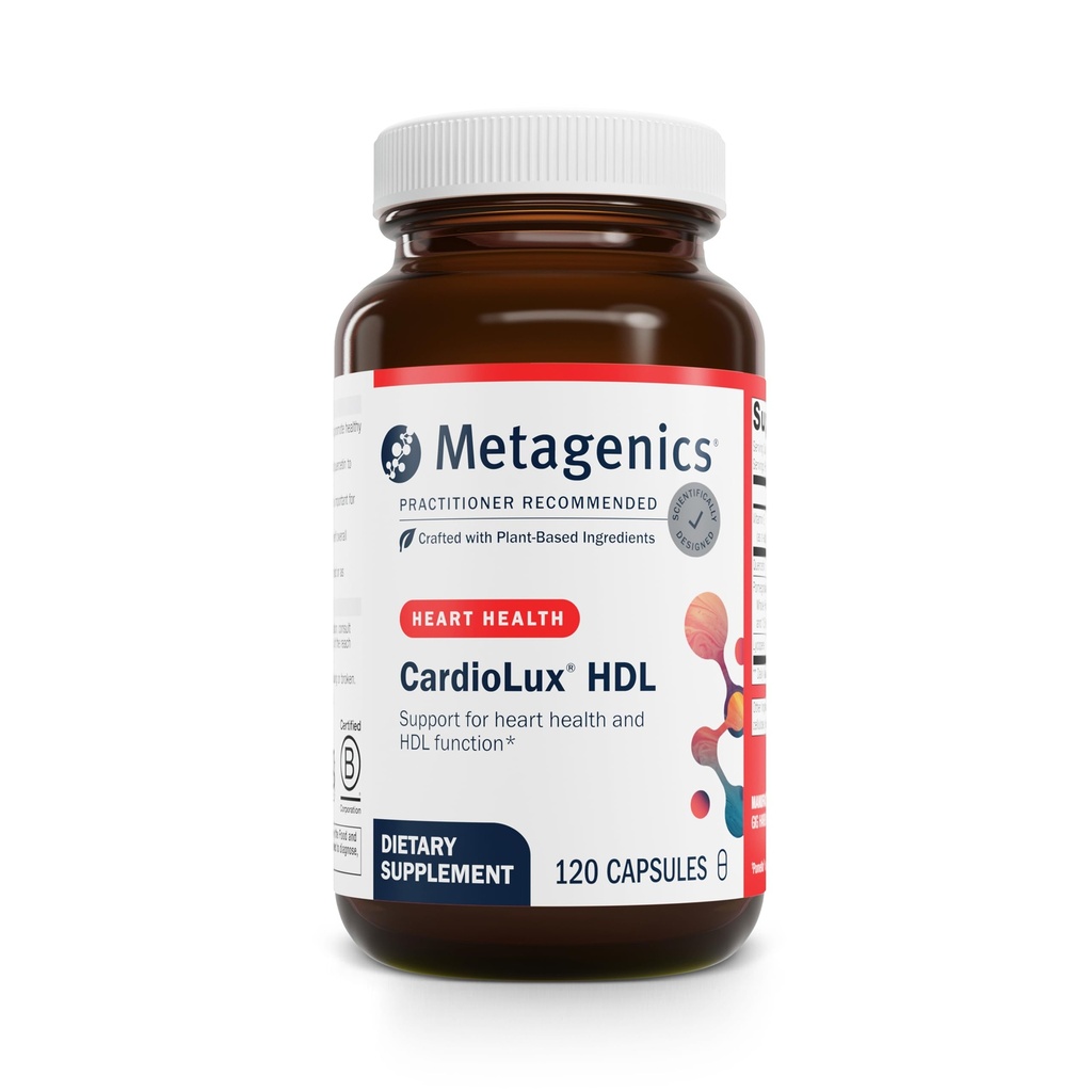 Μεταγονική CardioLux HDL - Υποστηρίζει HDL λειτουργία & την υγεία της καρδιάς* - Με Lycopene, Pomegranate Extract & Quercetin - Χωρίς γλουτένη & μη GMO - 120 κάψουλες