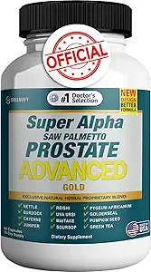 Super Alpha Saw Palmetto Prostate Advanced - Prostate Health Supplement for Men - Supports Urinary Tract Health, Reduces Urgency, and Improves Bladder Emptying (60, Men)