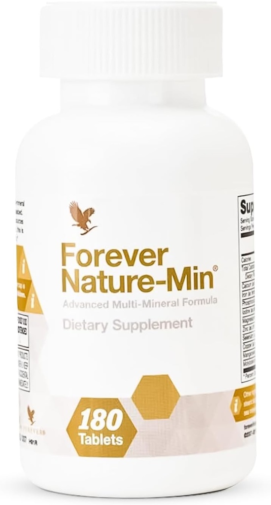 Forever Living - Forever Nature-Min®: Premium Multi-Mineral Blend - Υποστηρίζει τους μυς, τον εγκέφαλο και την ενυδάτωση - 10 Essential & Trace Minerals - 180 δισκία