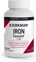 Kirkman - Iron Ferrochel 5mg - 120 κάψουλες - Βοηθά την παραγωγή αιμοσφαιρίνης και μυοσφαιρίνης - Υποστηρίζει Σχηματισμό ερυθρών κυττάρων αίματος - Hypoallergenic