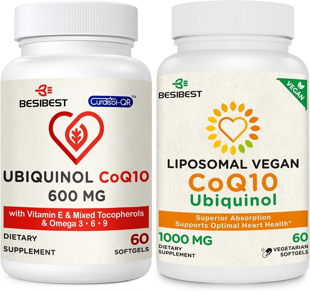 CoQ10 600mg 1PCS Δέσμη με 1000mg Liposomal CoQ10 Ubiquinol Συμπλήρωμα 1PCS