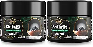Sennasi 600 MG Shilajit Resin - Shilajit Supplement with Fulvic Acid & 85+ Trace Minerals for Energy, Immunity, Brain Power, 60 Grams