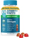 SmartyPants Multivitamin for Men, Organic Gummies: Methylfolate, Omega 3 (ALA), Vitamin D3, C, Vitamin B12, B6, A, K & Zinc για την υποστήριξη του ανοσοποιητικού, Biotin, Vegetarian, 120 Gummies (30 Day Supply)