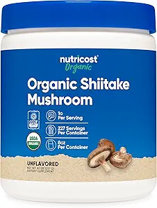 Nutricost Organic Shiitake Mushroom Powder 8oz - 100% Organic Certified, Χωρίς γλουτένη, Μη ΓΤΟ