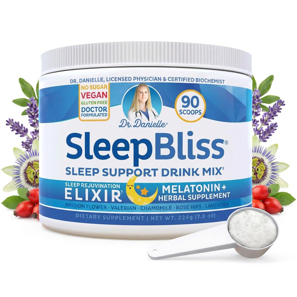 Doctor Danielle Sleep Bliss - Όλα τα φυσικά συμπλήρωμα ύπνου μελατονίνης, υποστήριξη και ανακούφιση ποτό Mix