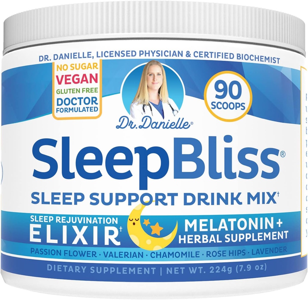Doctor Danielle Sleep Bliss - Όλα τα φυσικά συμπλήρωμα ύπνου μελατονίνης, υποστήριξη και ανακούφιση ποτό Mix