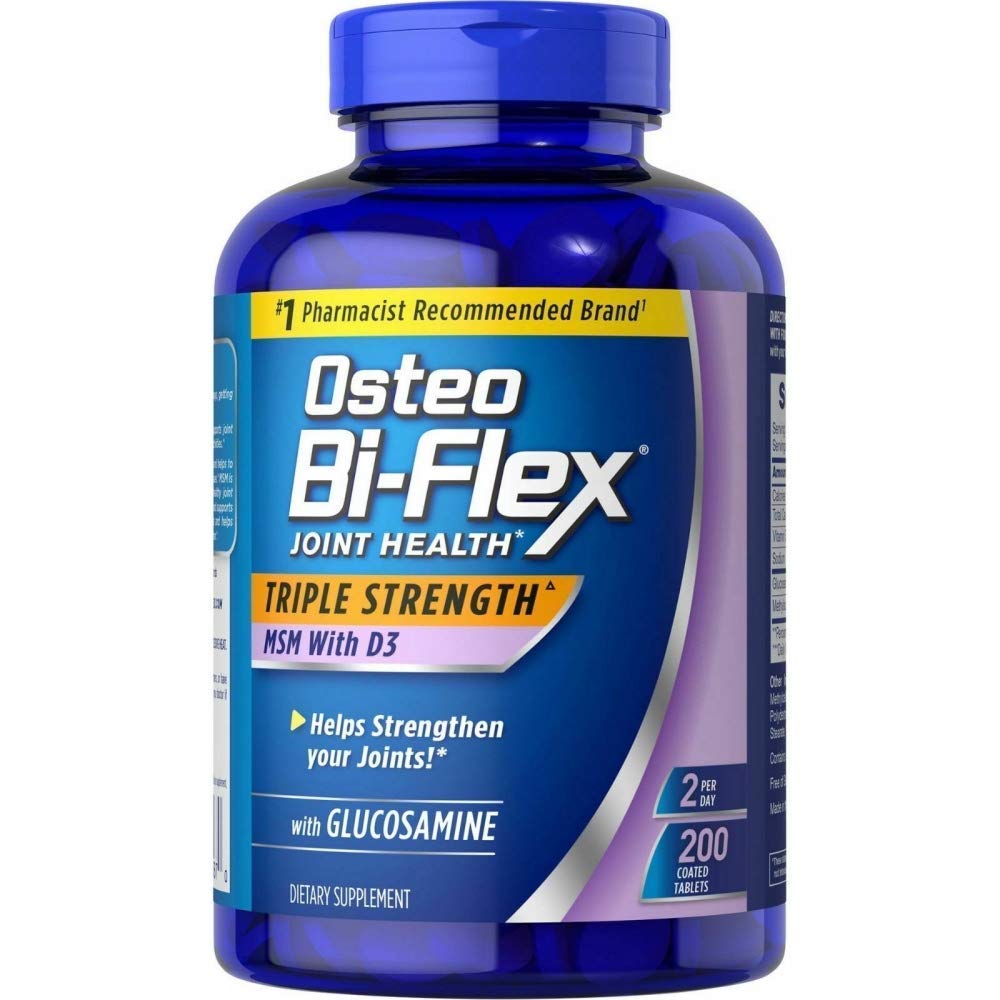 Συμπλήρωμα Osteo Bi Flex Γλυκοσμίνη 1500 Mg Βιταμίνη D 1000IU (200Count), 200Count 1 Συσκευασία