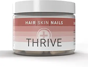 Le-Vel Thrive, Premium Collagen with Biotin 3500mcg, Vitamin C, Zinc, and Turmeric – Hair, Skin, Nails, Joints – Hydrolyzed Marine Collagen, Ashwagandha, Keratin, Organic Kelp 60 Capsules