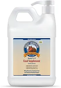 Grizzly Salmon Plus Omega Fatty Acids Food Supplement for Dogs & Cats (Various Sizes) - Wild-Sourced Omega 3-6-9, Wild Alaskan Salmon Oil (64 Fl Oz)