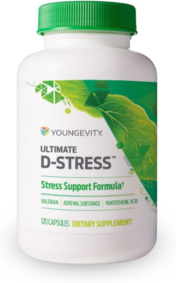 Youngevity Ultimate D-StressTM – Natural Strress Relief Supplement with Magnesium, Valerian Root Extract, and B Vitamins – Υποστηρίζει την υγεία και το νευρικό σύστημα – 120 κάψουλες (Pack of 1)