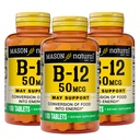 Mason Φυσική βιταμίνη B12 50 mcg με ασβέστιο, 300, προσφορά ημέρας, συμπλήρωμα διατροφής για την υποστήριξη των επιπέδων φυσικής ενέργειας, 100 δισκία (πακέτο των 3)
