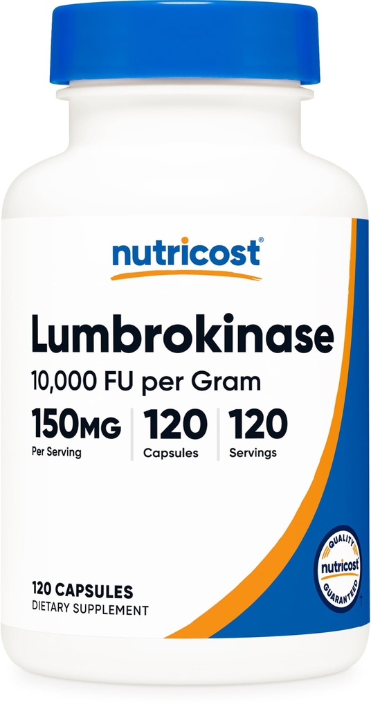 Καψάκια Λουμπροκινάσης 150 mg (120 Κάψουλες) - Χωρίς γλουτένη, Vegan, GMO- Free