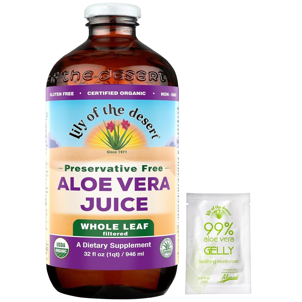 Lily Of The Desert Aloe Vera Juice, Συντηρητικό Free - Wellness, Λαμπερό Δέρμα, Gelly Sachet συμπεριλαμβάνονται