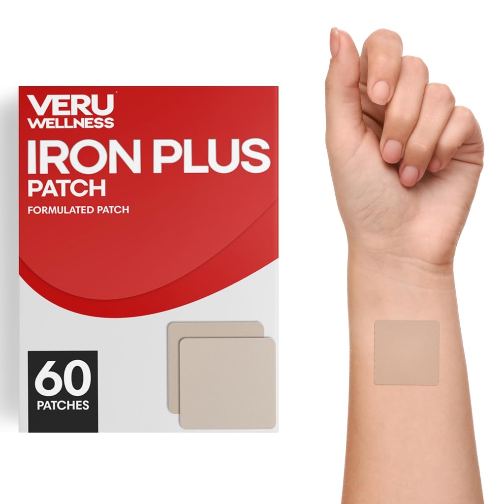 Veru Wellness Iron Plus Daily Patch - Υποστήριξη για την έλλειψη σιδήρου - Επίπεδα αίματος και ενέργειας (60 Ημέρα)