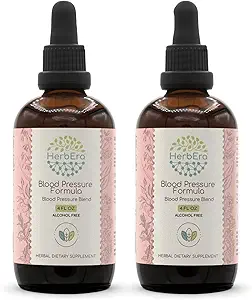 HerbEra Blood Pressure Formula B120 Alcohol-Free Extract Βάμμα: Hawthorn Leaf, Motherwort Herb, Cayenne Pepper, Hibiscus Flower, Spirulina. Μείγμα πίεσης αίματος 2x4 Fl Oz