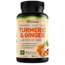 Nature's Base Turmeric and Ginger Supplement - με κουρκουμίνη, μηλίτη και εκχύλισμα μαύρου πιπεριού BioPerine - 95% κουρκουμινοειδή - 120 κάψουλες