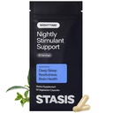 Stasis Nighttime - Κάψουλες ηρεμίας και ύπνου να Ζευγάρι με διεγερτικό - Skullcap, Magnolia Bark, Μαγνήσιο για τον ύπνο, και Ασταξανθίνη Συμπληρώματα για την χαλάρωση και την υποστήριξη διάθεσης - 25 Υπηρεσίες