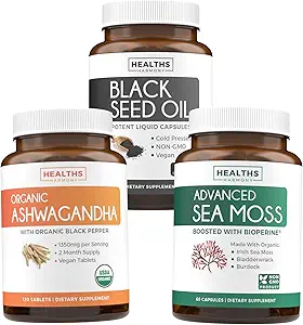 Εξοικονομήστε $8 (16% Off) - Αρμονία Απαραίτητα: Wellness Trio Bundle - Black Seed Oil -100% Ψυχρό-Pressed Nigellia Sativa 