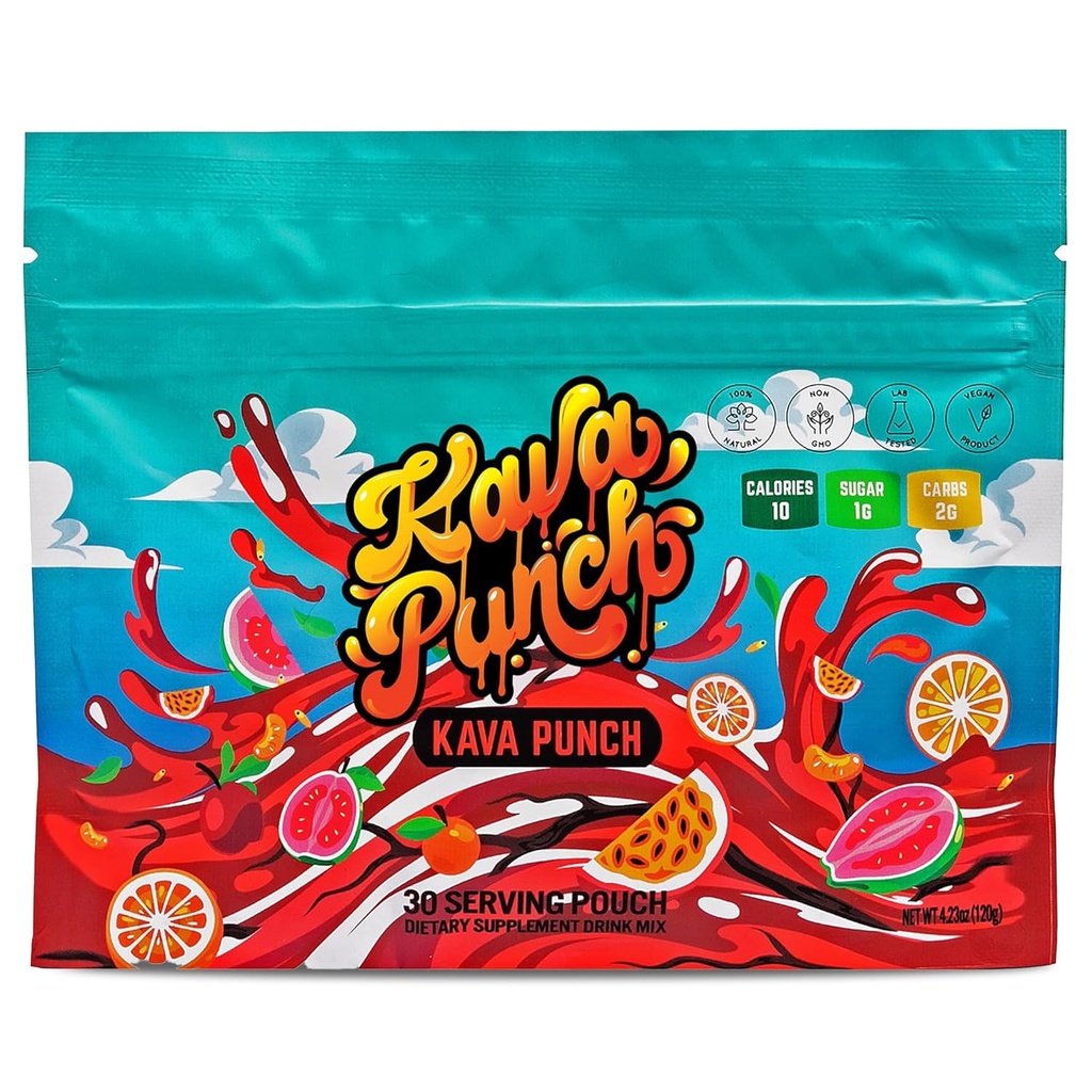 Kava Punch Relaxation Powder – 30 Πουγκί με Premium Kava Kava Extract 