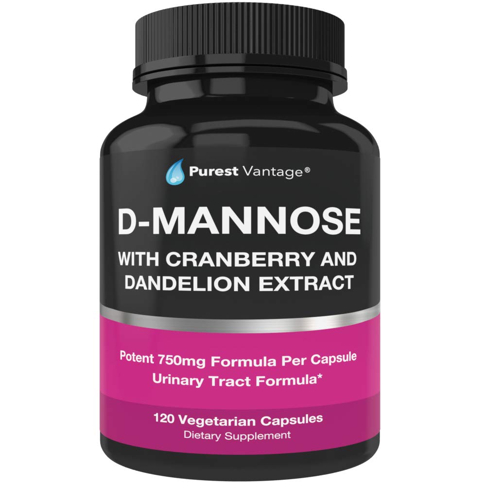 D κάψουλες Mannose με 600mg D- Mannose σε σκόνη ανά καπάκι - με Added Cranberry και Dandelion Extract to Aid in Bladder, Urinary Tract and UTI Support - 120 Veggie Caps