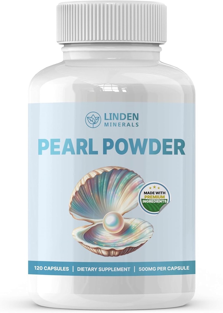 Συμπλήρωμα σκόνης Pearl 500mg, 120 κάψουλες - Φυσική πηγή ασβεστίου & αμινοξέων, Αντιγηραντικά για την περιποίηση του δέρματος, Μη ΓΤΟ