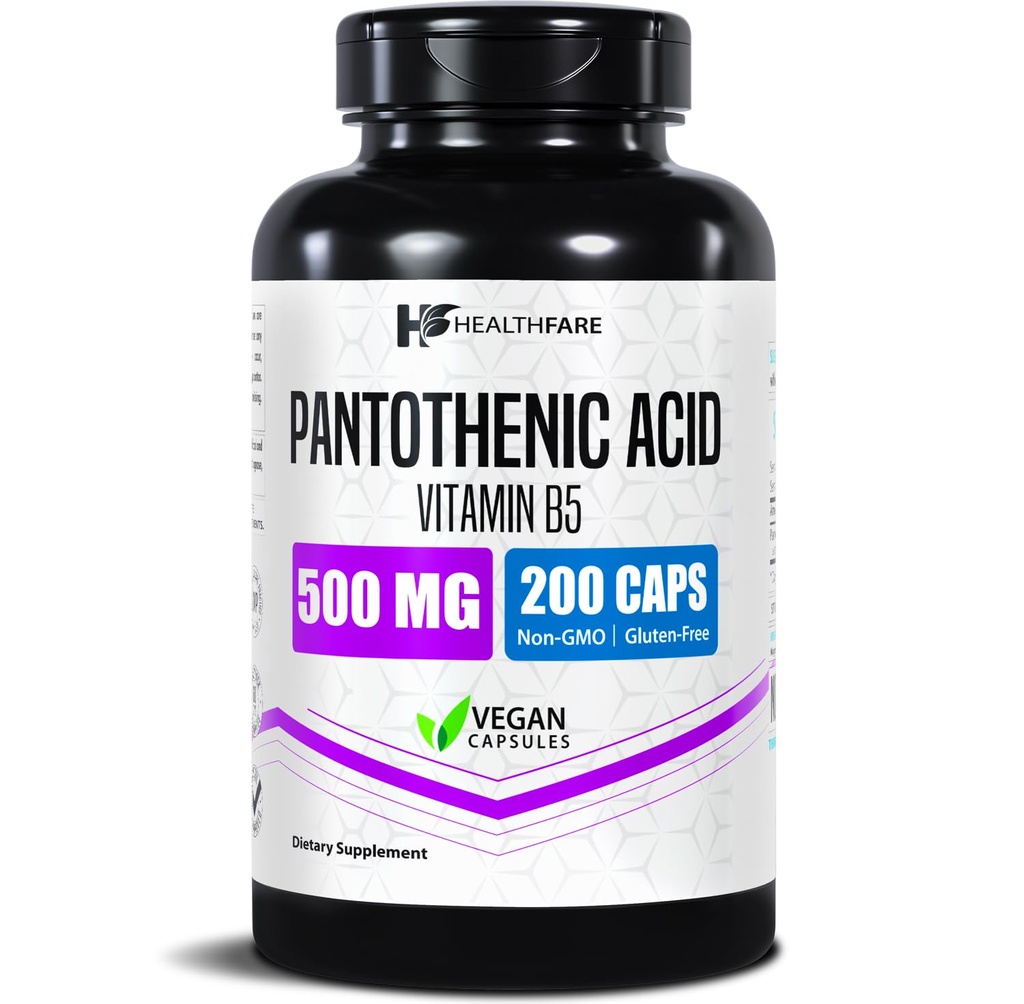 Healthfare Pantothenic Acid 500mg Βιταμίνη B5 συμπλήρωμα 
