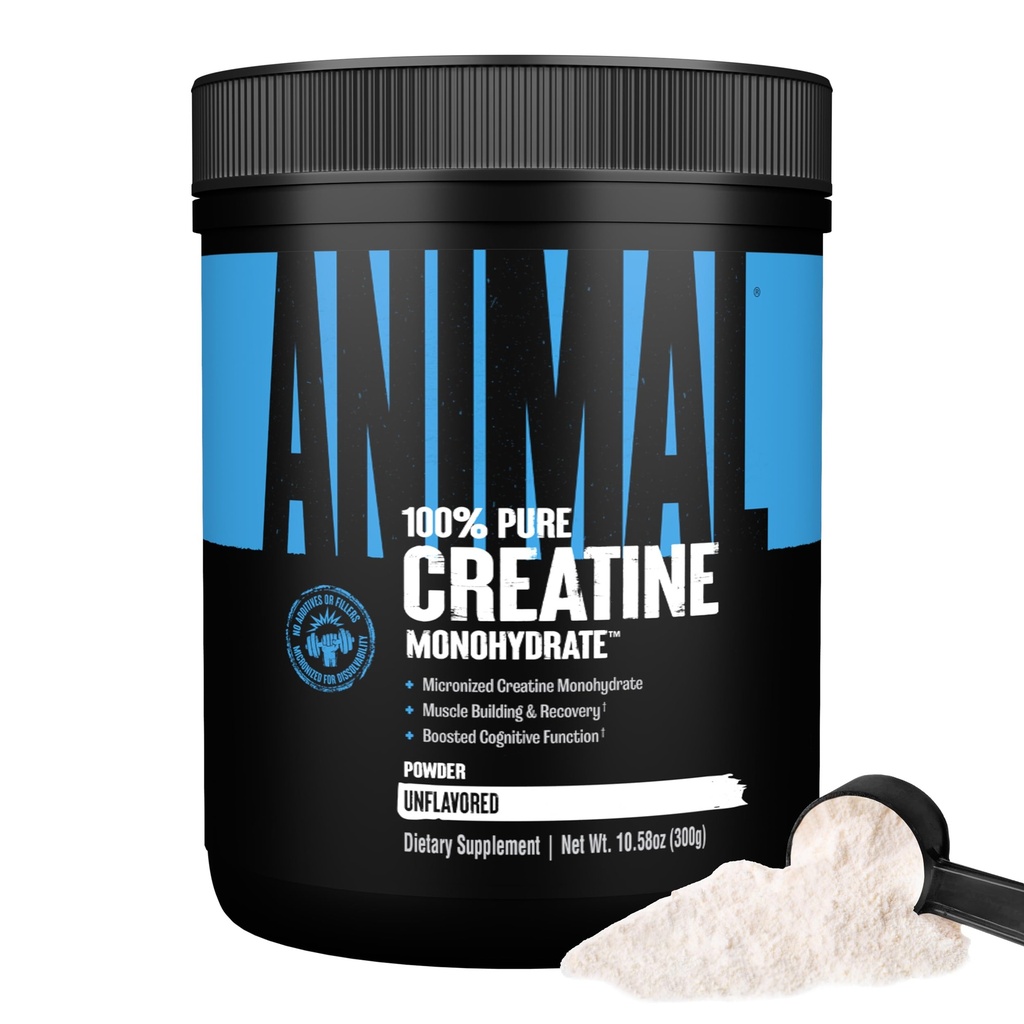 Animal Creatine Monohydrate Powder — Micronized for Muscle Recovery, Cellular Energy, and Daily Wellness — for Men and Women — Unflavored 300g