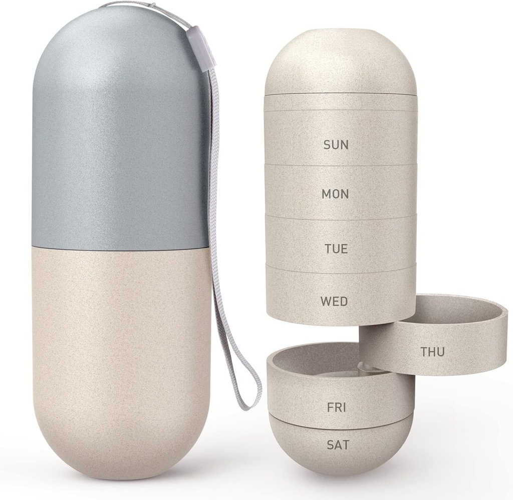 Zannaki Αναβάθμιση Μεγάλο Διαμέρισμα Ίνες Υγρασία Απόδειξη Χαριτωμένο Εβδομαδιαία Διοργανωτής Χάπια, Laser Γλυπτά Σημάδια, BPA Δωρεάν Ταξίδι Πεζοπορία 7 Day Pill Box Υπόθεση να Hold χάπια, Vitamins, Fish Oil, Συμπληρωματικά