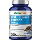 NusaPure DGL Licorice Extract 500 mg 200 κάψουλες Veggie (Vegan, Non-GMO)